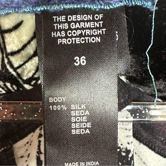 Custo Barcelona 100% Silk Velvety Boho Tunic Dress - BLACK - Picture 6 of 6